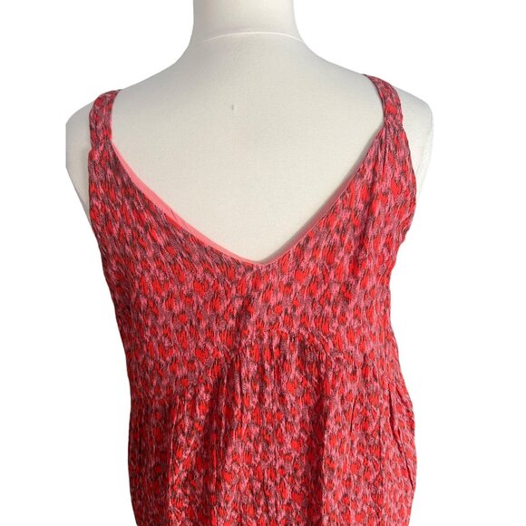 Joie Size XXL Orange Tea Rose Flowy Boho V-Neck Tiered Sleeveless Maxi Dress - Picture 7 of 16